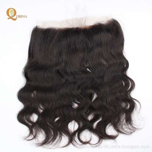 Peruvian Hair 100% Virgin Frontals With Baby Hair Human Lace Closure 360 Lace Frontal With 10a 12a Human Brazilian Hair Bundles